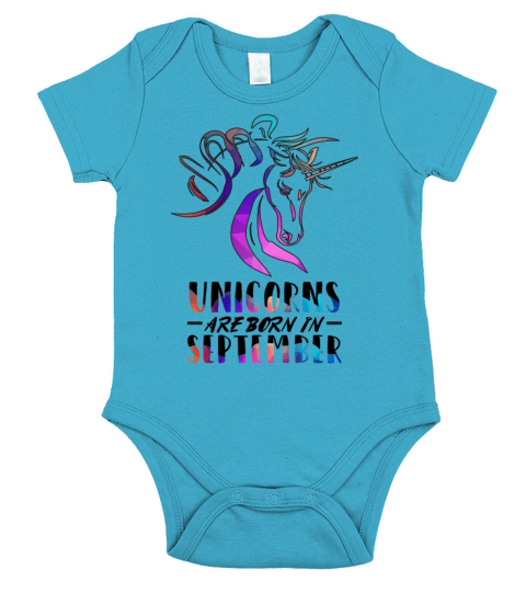 Unicorns are born in September Short Sleeve Baby One-Piece