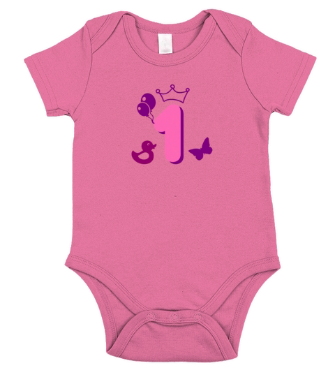 1st birthday for girls Short Sleeve Baby One-Piece