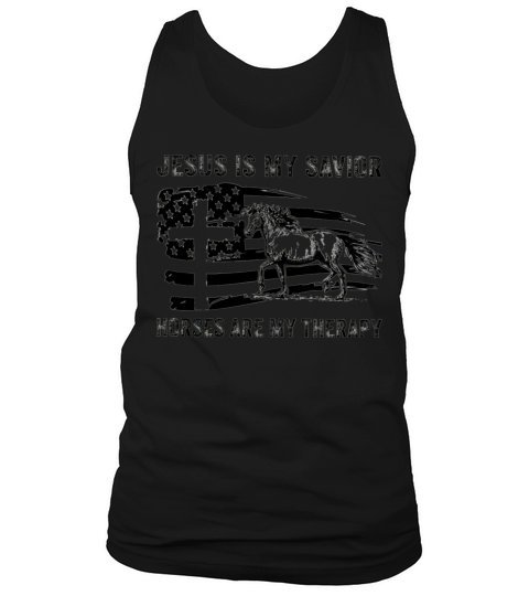 Jesus Is My Savior Horses Are My Therapy Men's Tank Top