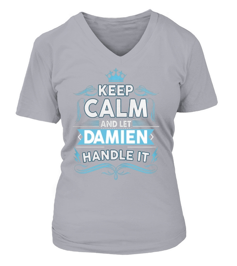 Keep calm DAMIEN, DAMIEN tshirt V-neck T-Shirt Woman