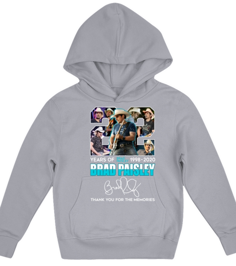 Brad Paisley 22 years of 1998 2020 thank you for the memories signature Kids Hoodie
