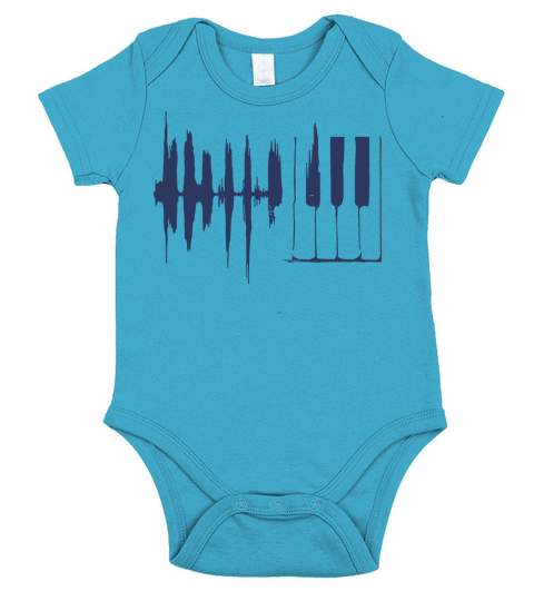 Piano Keys Sound Wave Keyboard Short Sleeve Baby One-Piece