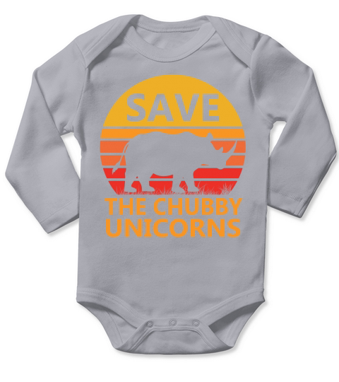 Save The Chubby Unicorns Long Sleeve Baby One-Piece
