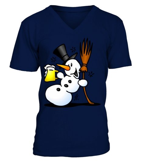Snowman drinking Men's V-Neck T-shirt