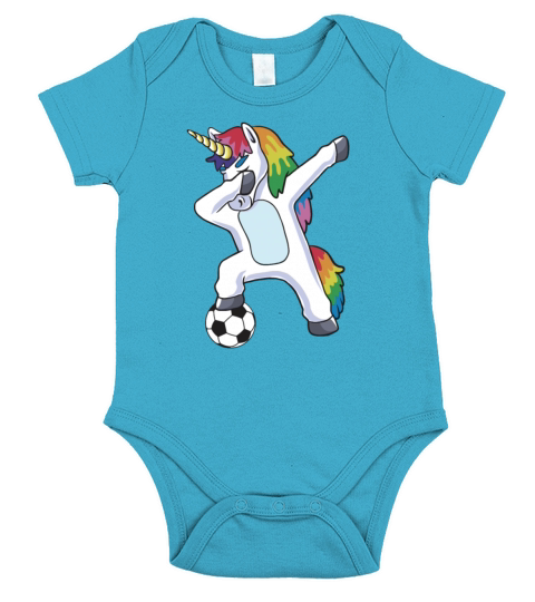 Dabbing Unicorn Soccer Short Sleeve Baby One-Piece