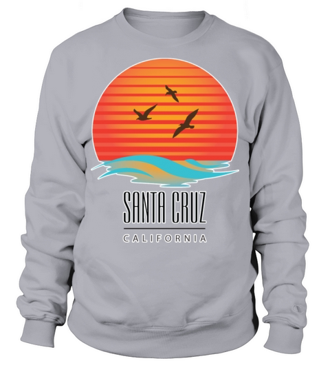 Santa Cruz California CA Sunset with Seagulls Seal Men's Sweatshirt