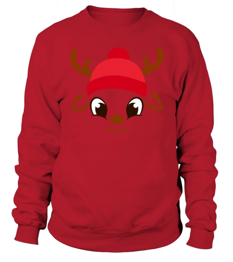 Merry Christmas Reindeer With Red Hat Men's Sweatshirt