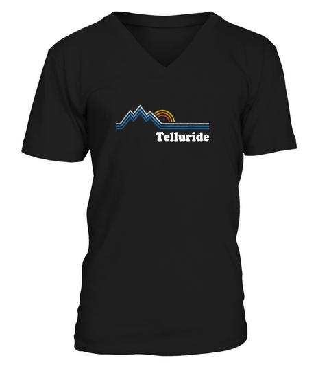 Retro Telluride Colorado T Shirt Vintage Sunrise Mountains T V-Neck T-shirt