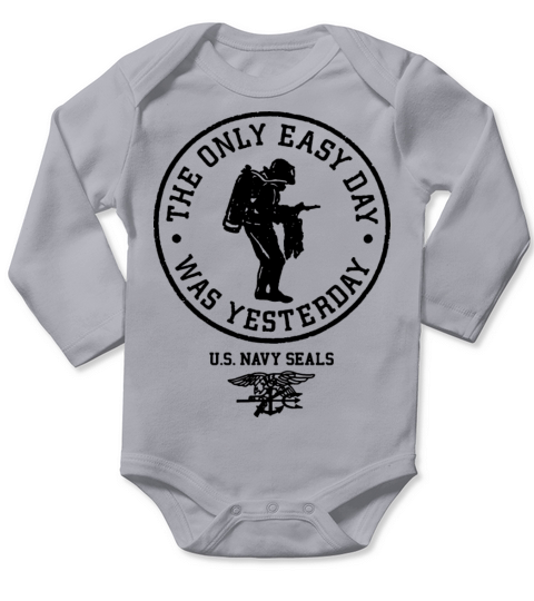 Navy Seals T Shirt The Only Easy Day Was Yesterday Long Sleeve Baby One-Piece