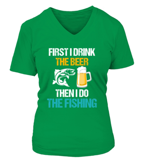 Costume For Beer And Fishing Lover. Women's V-Neck T-shirt