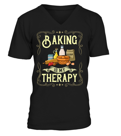 Baking Beginner Recipes Baker Flour Bakery Men's V-Neck T-shirt