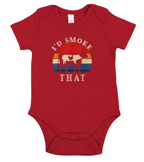 I d Smoke That Funny BBQ Short Sleeve Baby One-Piece