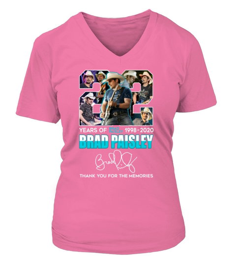 Brad Paisley 22 years of 1998 2020 thank you for the memories signature V-neck T-Shirt Woman