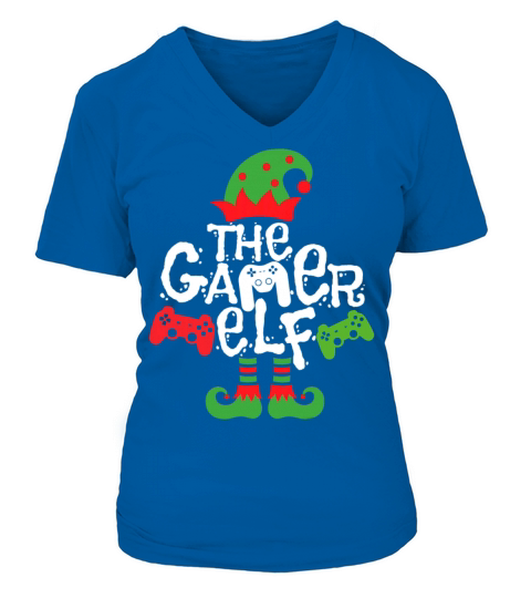 Gamer Elf Family Matching Christmas Group Pajama Women's V-Neck T-shirt