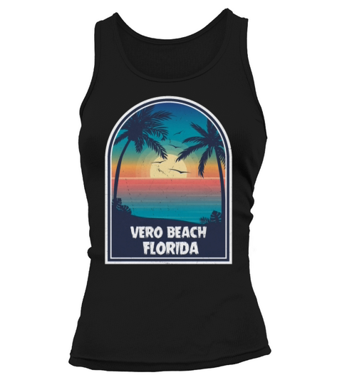 Vintage Vero Beach Florida Retro 80s Summer Travel Women's Tank Top