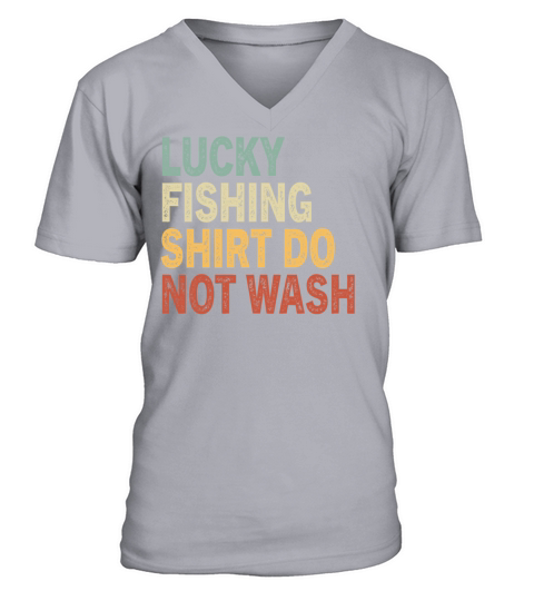 Lucky Fishing Shirt Do Not Wash Retro Vintage Fish Men's V-Neck T-shirt