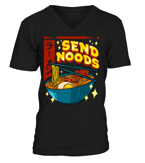 Funny Send Noods Pun Anime Gamer Ramen Kawaii Men's V-Neck T-shirt