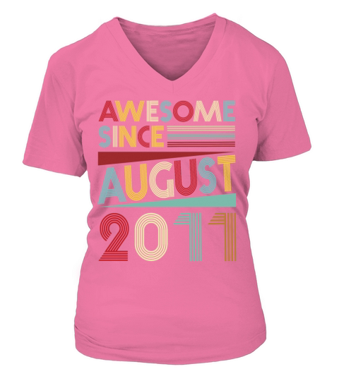 Born in August 2011 T-Shirt 7 Years old Gifts Women's V-Neck T-shirt