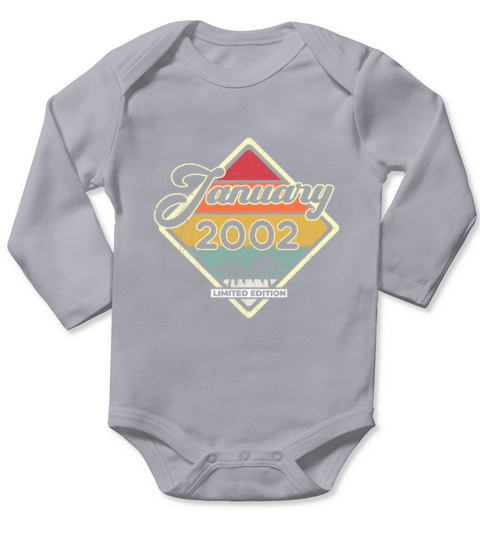 Vintage 20th Birthday January 2002 Sports Gift Long Sleeve Baby One-Piece