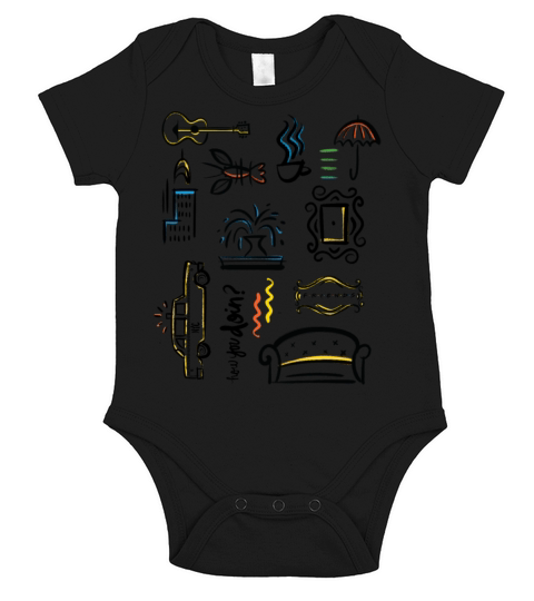 Friends Icons Short Sleeve Baby One-Piece
