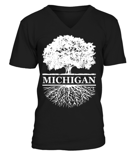 Michigan Vintage Roots Outdoors SouvenirGift Tee Men's V-Neck T-shirt