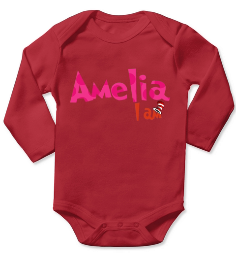 Amelia Dr Seuss Read Across America girl Name 2020 - Baby Onesie Long Sleeve Baby One-Piece