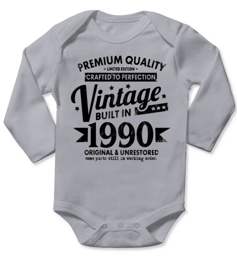 VINTAGE BUILT IN 1990 COOL FUNNY RETRO 31ST Long Sleeve Baby One-Piece