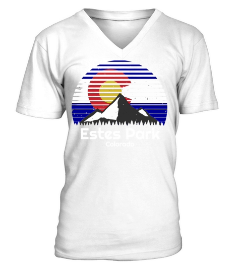 Estes Park Colorado Rocky Mountain Hiking Men's V-Neck T-shirt