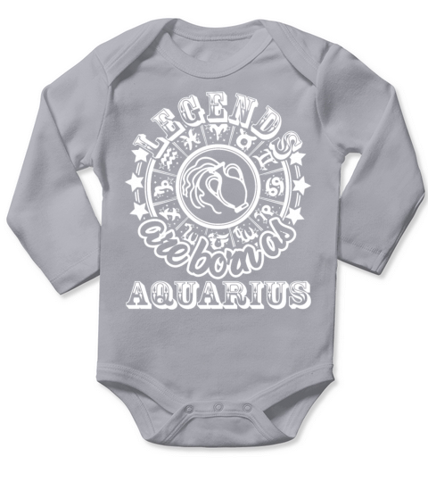 Legends are born as Aquarius white Long Sleeve Baby One-Piece