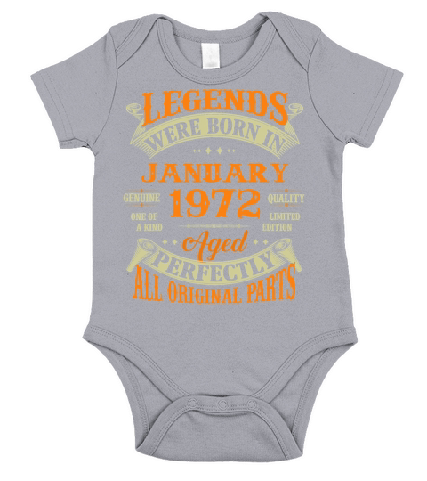 50th Birthday Gift Legends Born In January 1972 50 Short Sleeve Baby One-Piece