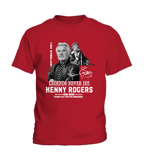 Legends Never Die Kenny Rogers 1938 2020 Signature Kids T-Shirt