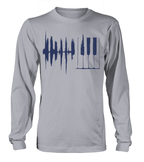 Piano Keys Sound Wave Keyboard Men's Long Sleeve