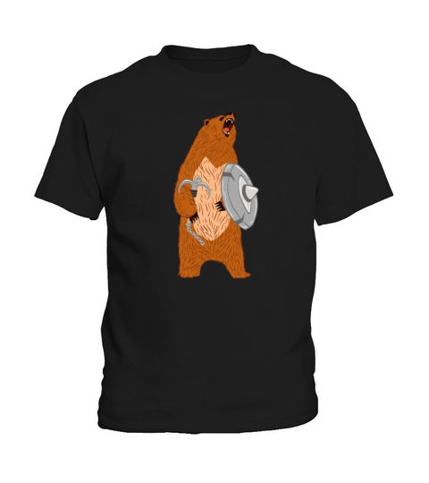 Unique Bear Shirt Nice Outdoor Warrior Funny Bear Kids T-Shirt