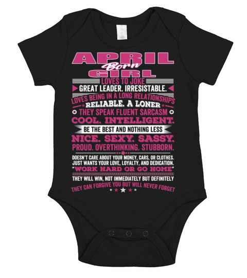 QUALITIES OF THE GIRL BORN IN APRIL APRIL BIRTHD Short Sleeve Baby One-Piece