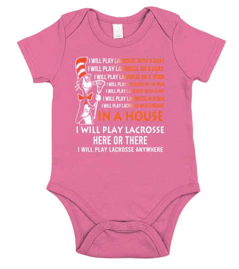 Dr Seuss I will play Lacrosse anywhere Short Sleeve Baby One-Piece