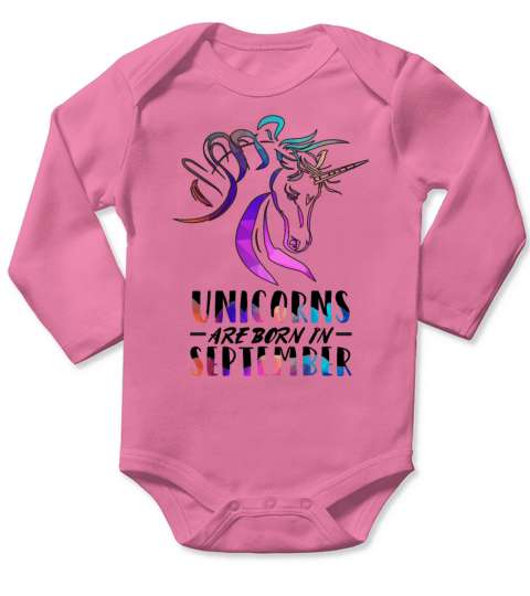 Unicorns are born in September Long Sleeve Baby One-Piece