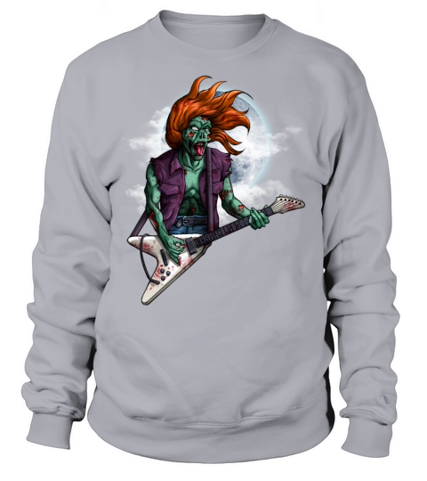 Rock n Roll Zombie Guitar Player Halloween Vintage Men's Sweatshirt