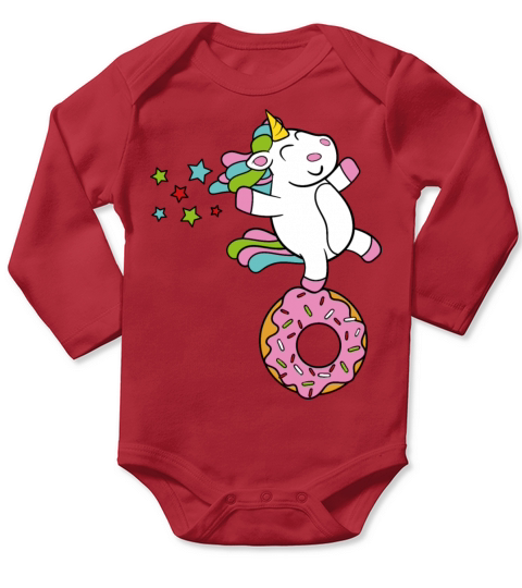 Unicorn Donut Long Sleeve Baby One-Piece