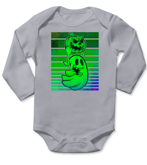 Halloween Ghost Pumpkin Funny skeleton Long Sleeve Baby One-Piece