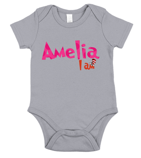 Amelia Dr Seuss Read Across America girl Name 2020 - Baby Onesie Short Sleeve Baby One-Piece