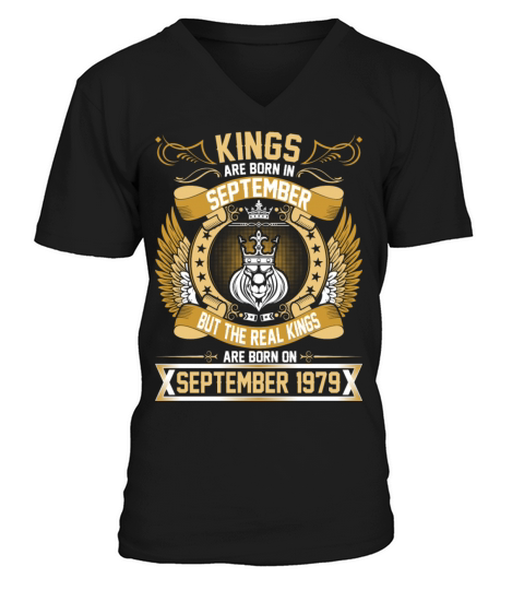 The Real Kings Are Born On September 1979 Men's V-Neck T-shirt