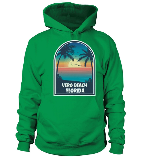 Vintage Vero Beach Florida Retro 80s Summer Travel Women's Hoodie