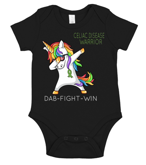 Celiac Disease Warrior Unicorn Dab Fight Win Awareness 2020 Short Sleeve Baby One-Piece