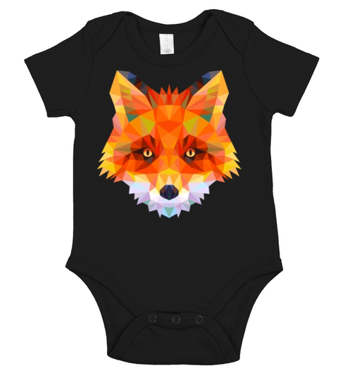 geometric fox head Short Sleeve Baby One-Piece