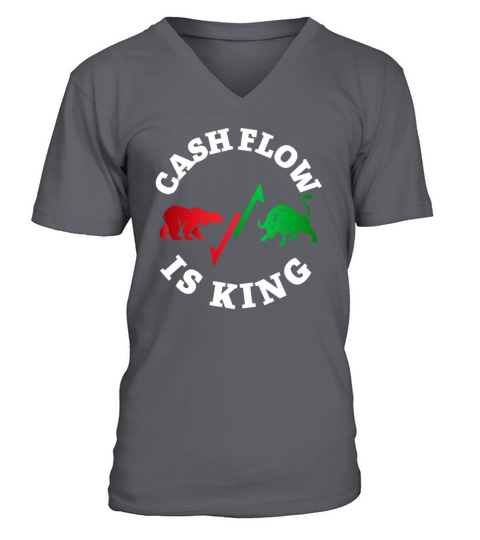 Cashflow is king - Trader Shares Stock Exchange V-Neck T-shirt