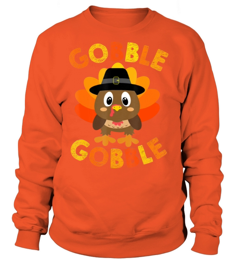 cute gobble gobble turkey pilgrim little boys Women's Sweatshirt