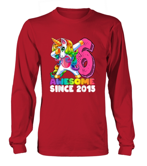 Awesome Since 2015 Dabbing Unicorn 6th Birth 636 Women's Long Sleeve