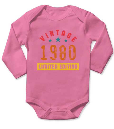 VINTAGE 1980 LIMITED EDITION DESIGN Long Sleeve Baby One-Piece