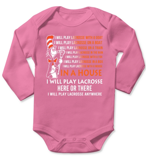 Dr Seuss I will play Lacrosse anywhere Long Sleeve Baby One-Piece