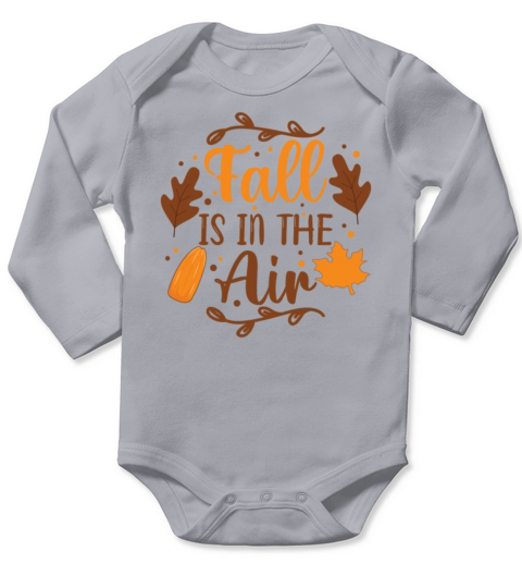Fall is in the air with acorn and maple leaves Long Sleeve Baby One-Piece